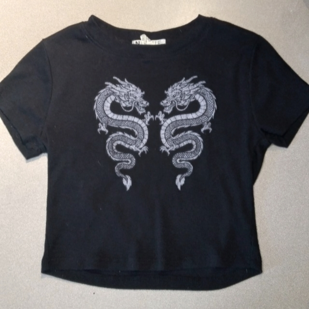 Women's Dragon print crop top size xs